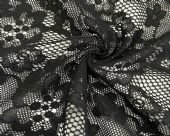 NC-1897  黑色個性花卉蕾絲 100%尼龍透膚柔軟網布